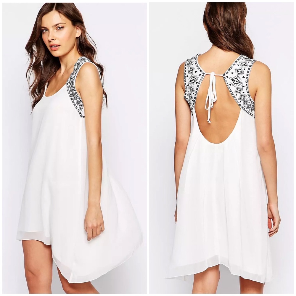 🤍 BCBGeneration, Whisper White Embroidered Yoke Dress